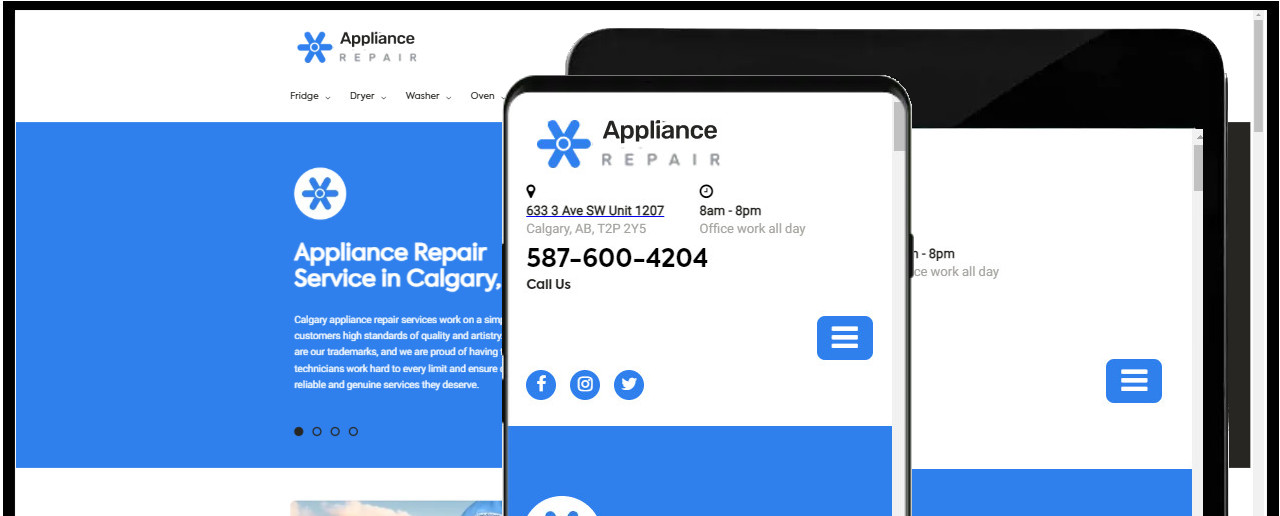 Calgary Appliance Services Website